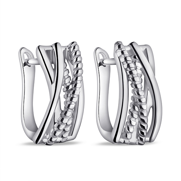Срібні сережки без каменів (арт. 7502/9836) – зображення 1