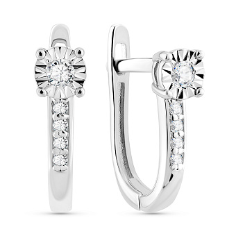 Сережки з білого золота з діамантами (арт. С011807010б)