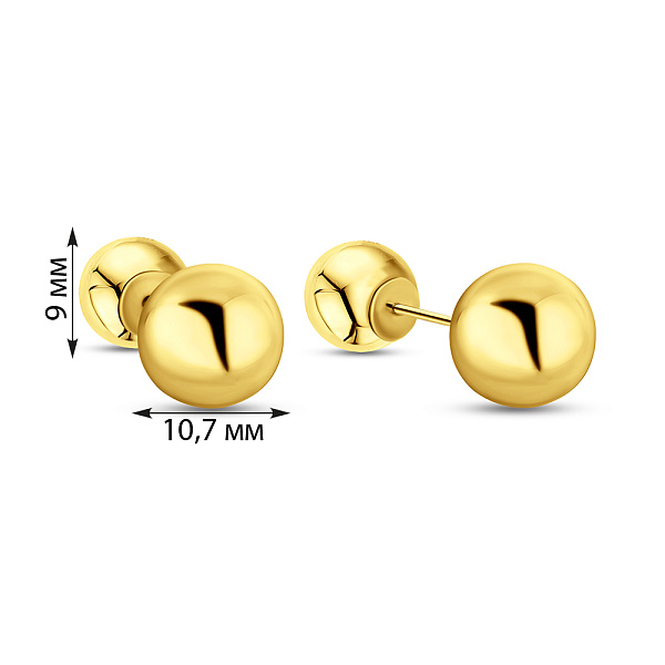 Серьги золотые в желтом цвете металла (арт. 100073ж) – изображение 7