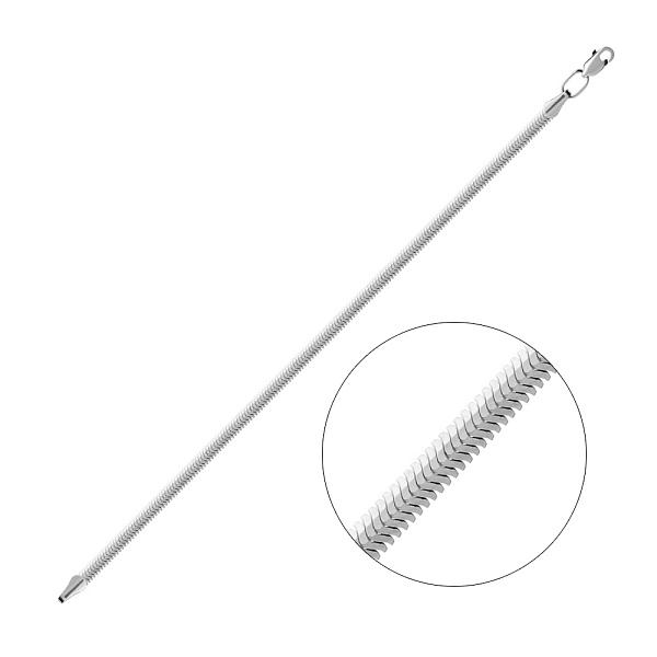 Золотой цепочный  браслет на руку плетения Снейк (арт. 314202б) – изображение 1