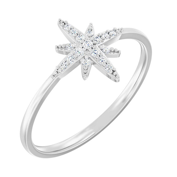 Золота каблучка в білому кольорі металу з діамантами (арт. К011215010б) – зображення 1