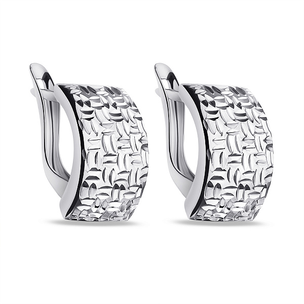 Серебряные серьги без камней (арт. 7502/1-8133.0.9) – изображение 1