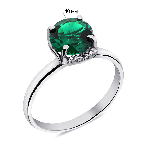 Кольцо из серебра с кварцем и фианитами (арт. 7501/2288Пкз) – изображение 2