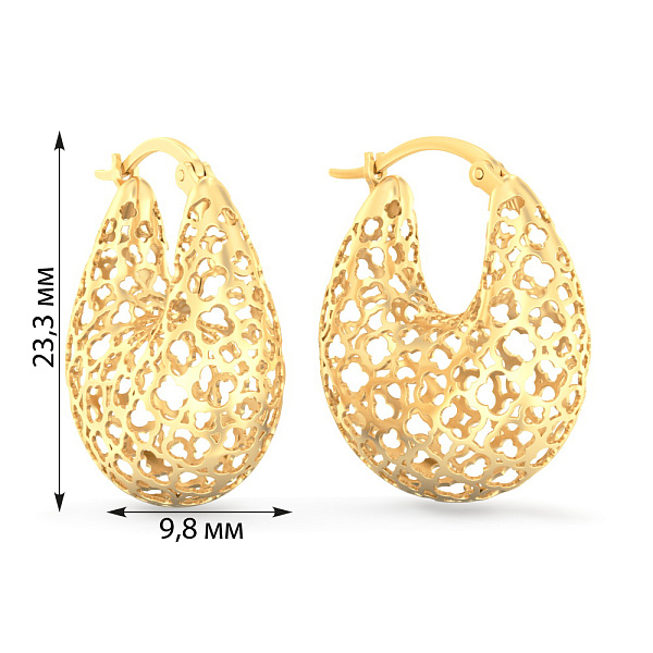 Золотые сережки Francelli (арт. 1101184ж) – изображение 6