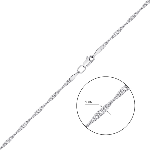 Серебряная цепочка плетения Сингапур (арт. 7508/3-0302.40.2) – изображение 2