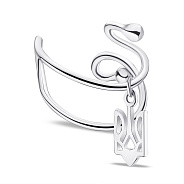 Серебряная сережка-каффа Герб Украины-Трезубец (арт. 7502/С2/281)