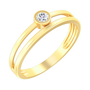 Фото Кольцо из желтого золота с фианитом (арт. 141073ж)