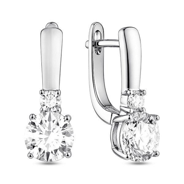 Серебряные серьги с фианитами (арт. 7502/10445) – изображение 1
