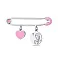 Дитяча срібна шпилька з підвісками і з рожевою емаллю (арт. 7511/152ер) – зображення 1