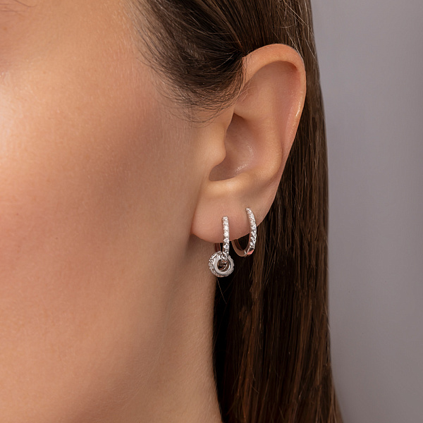 Серебряные серьги с фианитами (арт. 7502/2180715) – изображение 2