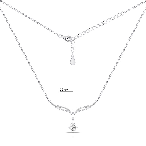 Серебряное колье с подвеской с фианитами (арт. 7507/2645) – изображение 3