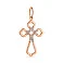 Золотий декоративний хрестик з фіанітами (арт. 424516) – зображення 1