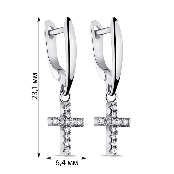 Серебряные серьги-подвески с фианитами (арт. 7502/9340) – изображение 2
