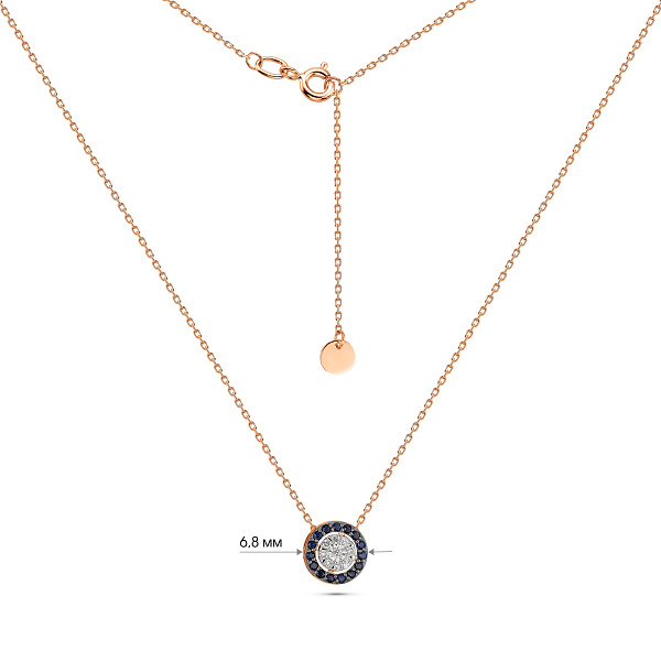 Золоте кольє з сапфіром і діамантами (арт. Ц011735с) – зображення 3