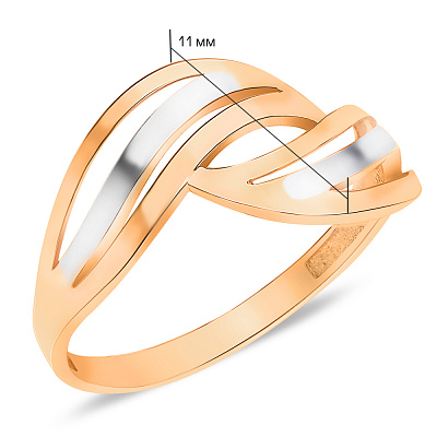 Золотое кольцо в комбинированном цвете металла (арт. 154534кб)