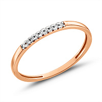 Каблучка з червоного золота з діамантами (арт. К011125005)