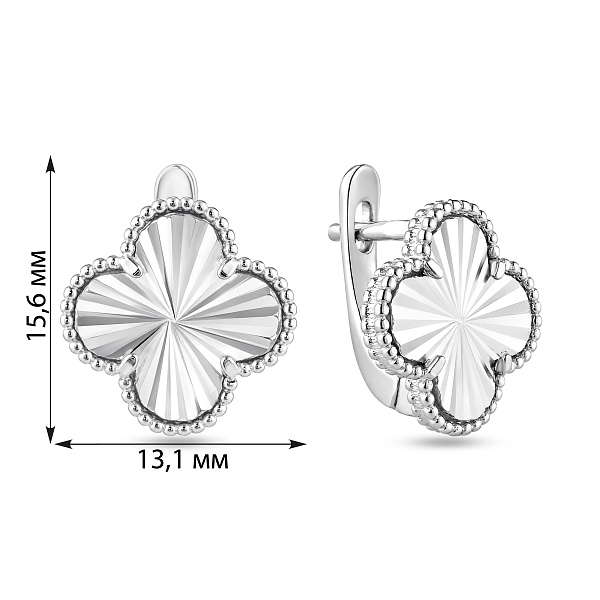 Серебряные серьги клевер (арт. 7502/10403/15) – изображение 2