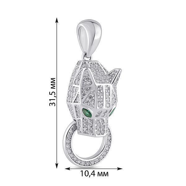 Серебряный кулон с фианитами (арт. 7503/4453аз) – изображение 2