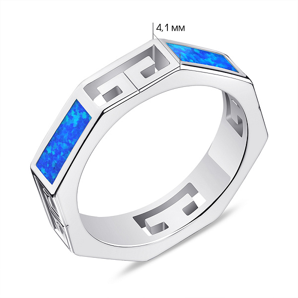 Серебряное кольцо с опалами (арт. 7501/6370Поc) – изображение 2