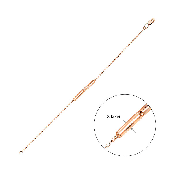 Тонкий браслет "Звенья" из красного золота (арт. 325305) – изображение 2