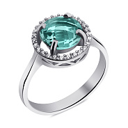 Серебряное кольцо с кварцем и фианитами (арт. 7501/2287Пкз)