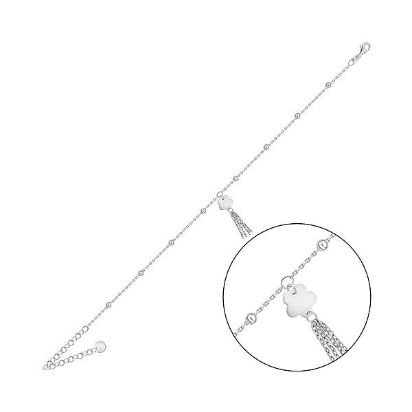 Серебряный браслет Цветок на ногу (арт. 7509/4997н) – изображение 1
