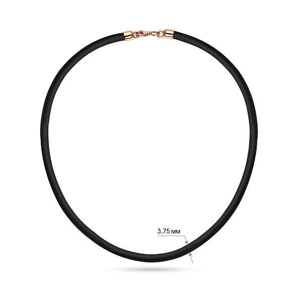 Ювелирный шнурок из каучука с золотым замком (арт. 350117) – изображение 2