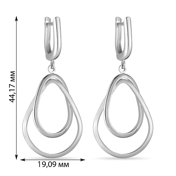 Серебряные серьги-подвески (арт. 7502/3860) – изображение 2