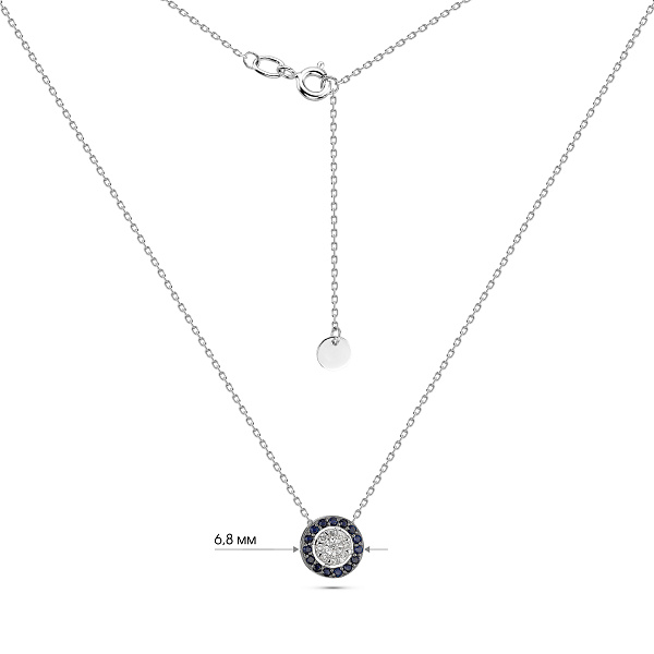 Золоте кольє з сапфірами та діамантами (арт. Ц011735бс) – зображення 3