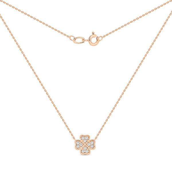 Золоте кольє Конюшина з фіанітами (арт. 360149) – зображення 2