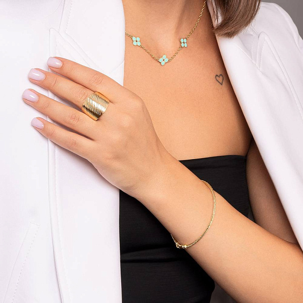 Широкое кольцо Francelli из желтого золота (арт. 156468ж) – изображение 5