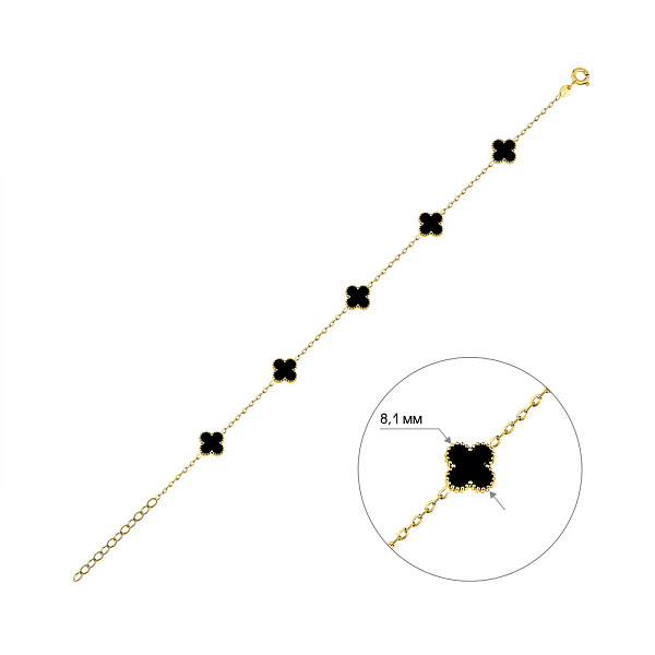 Золотой браслет с ониксом (арт. 326912/8жо) – изображение 2