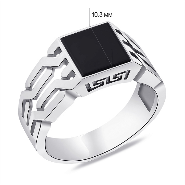 Серебряная печатка с ониксом (арт. 7906/0669.10о) – изображение 5