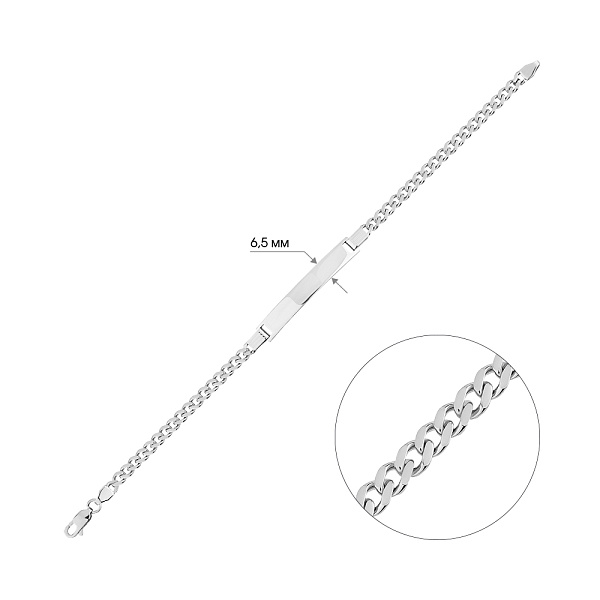 Серебряный браслет плетения Панцирное (арт. 7509/1724/2) – изображение 2