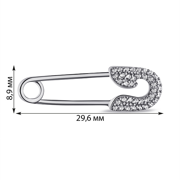 Срібна шпилька з фіанітами (арт. 7511/161) – зображення 2
