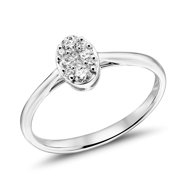 Каблучка з білого золота з діамантами (арт. К341413020б) – зображення 1