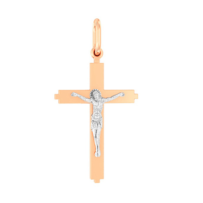Хрестик з червоного золота «Мереживо Віри та Надії» (арт. 501354)