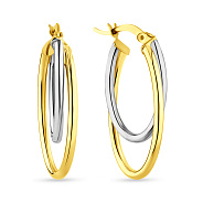 Серьги из желтого и белого золота (арт. 1091108/30жб)