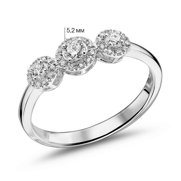 Каблучка з білого золота з діамантами (арт. К341492020б) – зображення 4