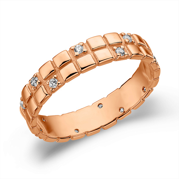 Кольцо из красного золота с фианитами (арт. 1111605101) – изображение 1