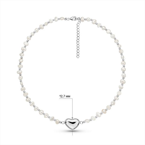 Намисто з перлин зі срібною застібкою (арт. 7507/2303жб) – зображення 2