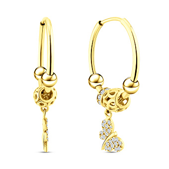 Фото Сережки з жовтого золота з фіанітами (арт. 108937/20ж)