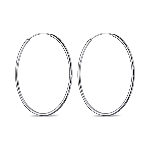 Серебряные серьги-кольца без камней (арт. 7502/9823/50) – изображение 1