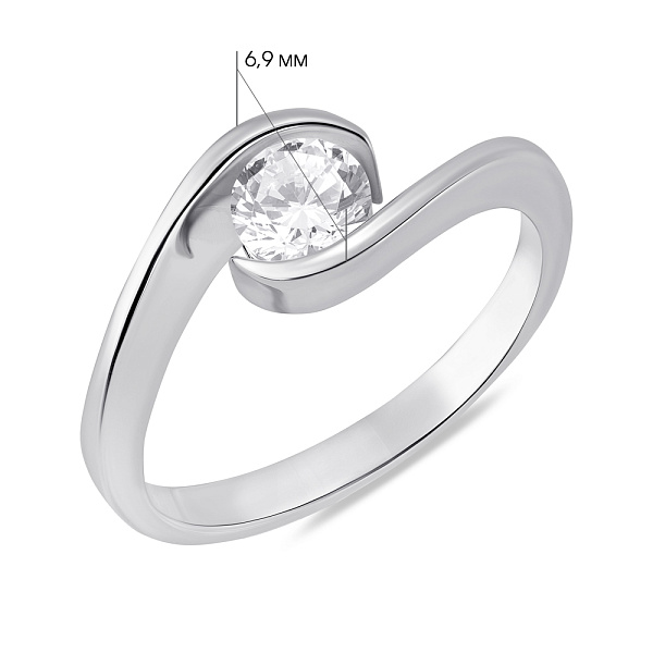 Серебряное кольцо с фианитом (арт. 7501/7074) – изображение 2