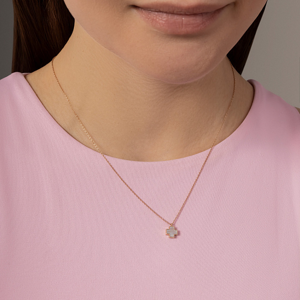 Колье золотое с перламутром (арт. 352187п) – изображение 3