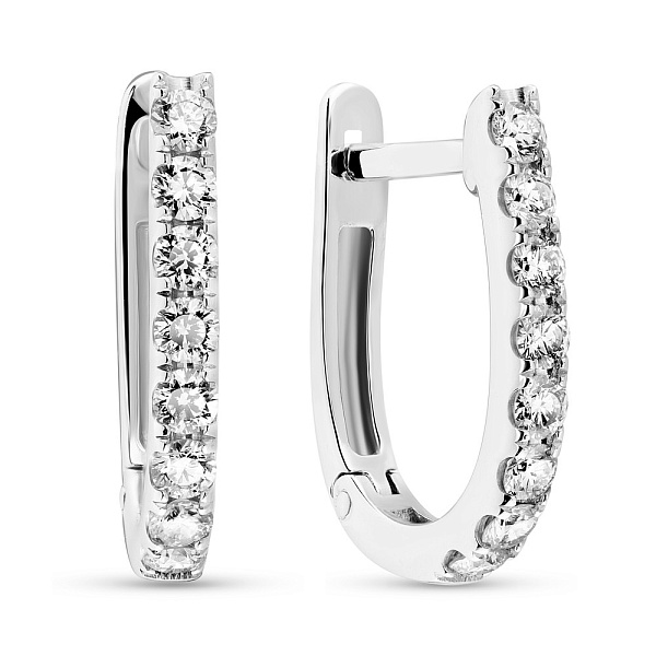 Серьги из белого золота с дорожкой из бриллиантов (арт. 2191505202) – изображение 1