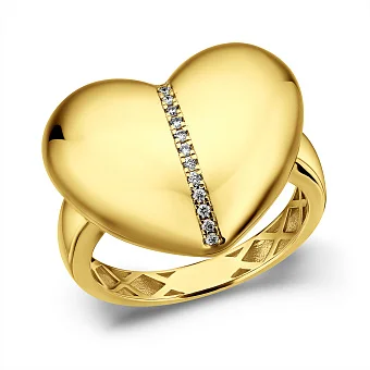 Золота каблучка Francelli Серце з діамантами (арт. К141382005ж)