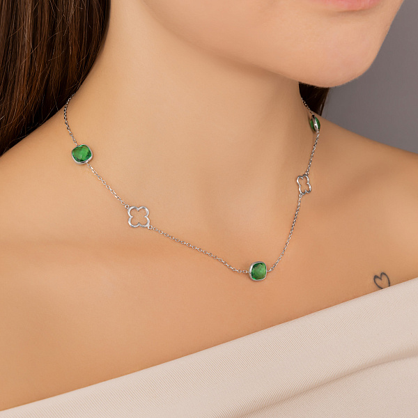 Кольє Imago з білого золота з кварцом (арт. 351221бПкз) – зображення 2