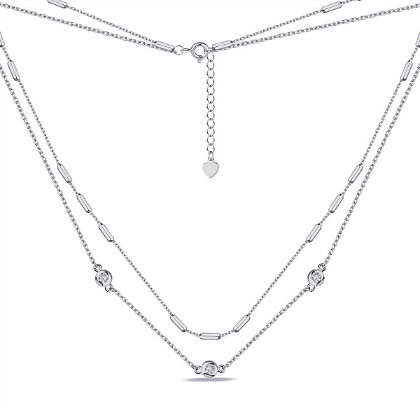 Двойное колье из серебра с фианитами Trendy Style (арт. 7507/2055) – изображение 2