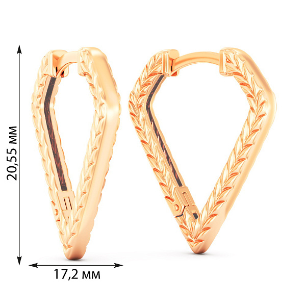 Серьги из красного золота (арт. 1101010) – изображение 5